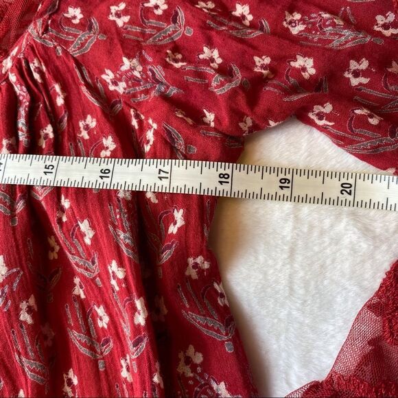 Free People Boho Red Floral Dress Size XS - Picture 11 of 13